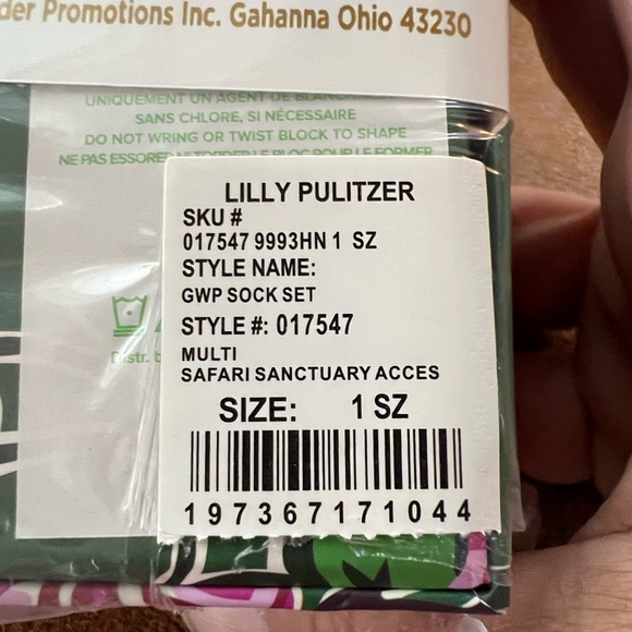 NIB Lilly Pulitzer Pink and Green GWP Sock Set - Picture 6 of 6